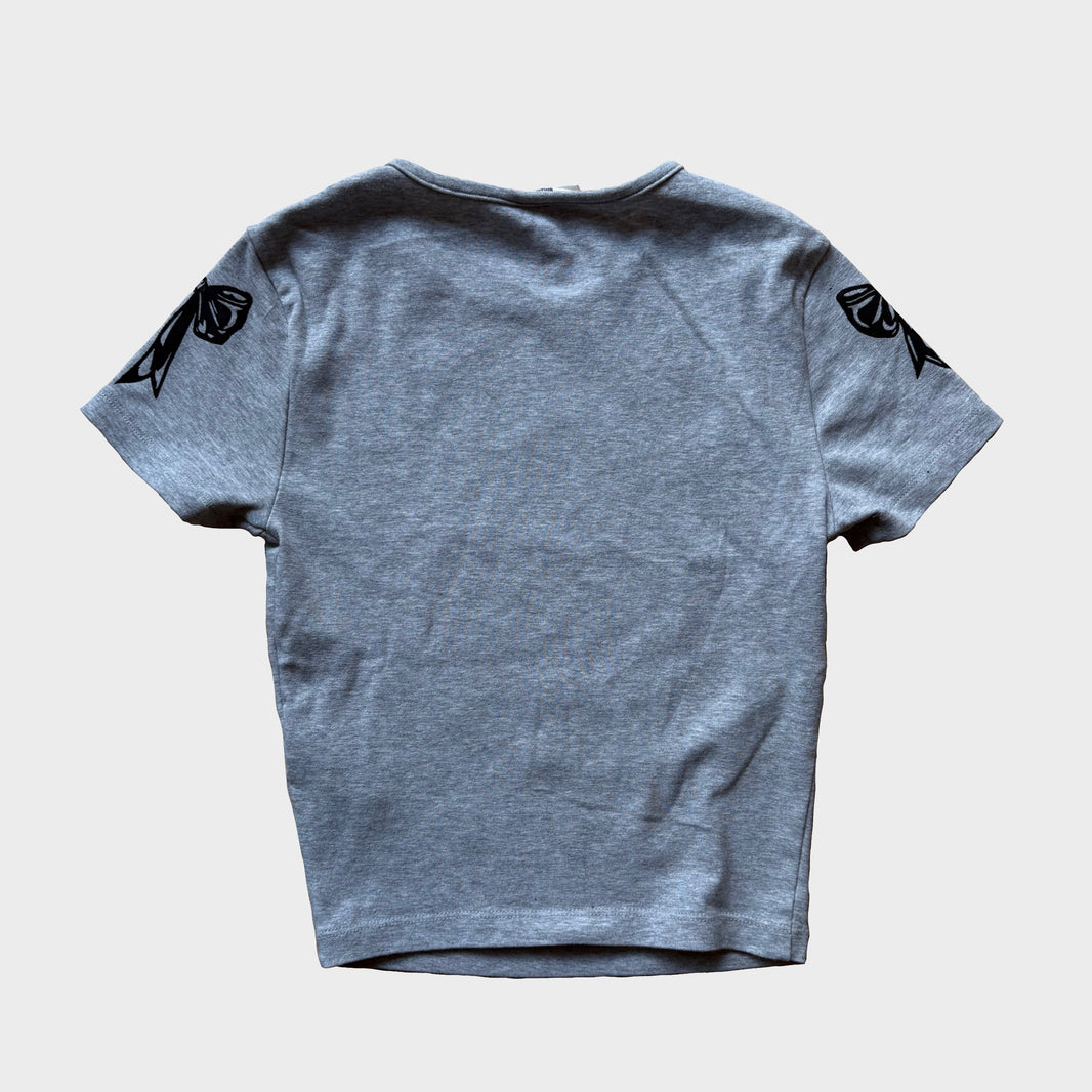 Cathedral Rose Hand-Printed Grey T-Shirt – XS