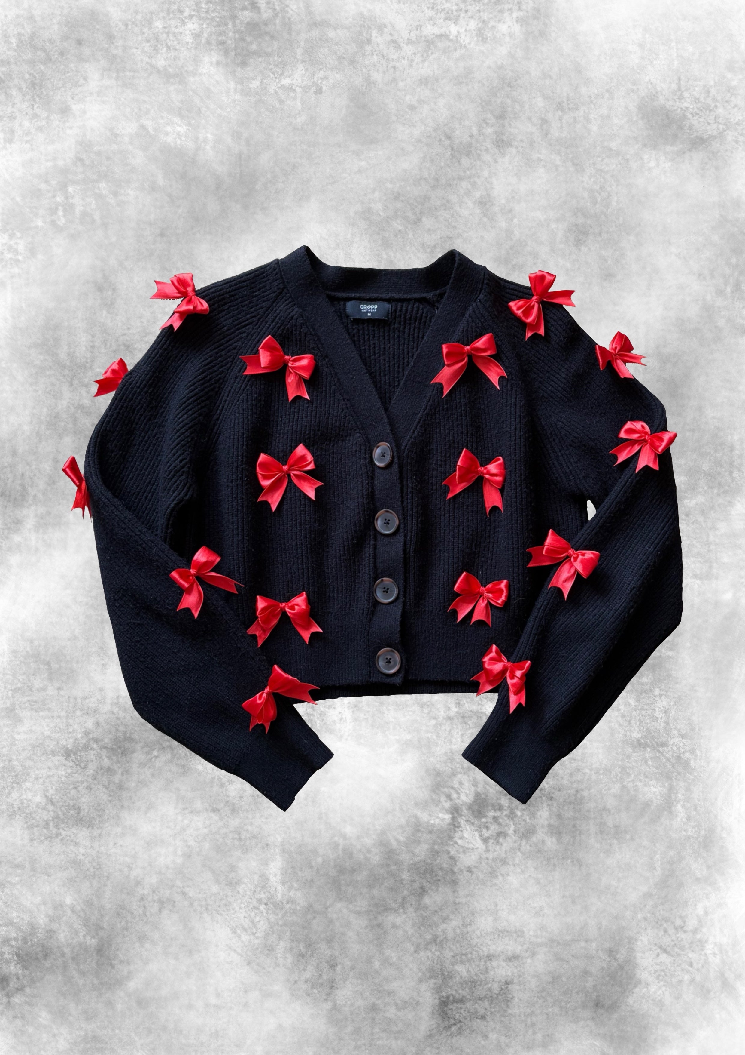 RED BOW CARDIGAN