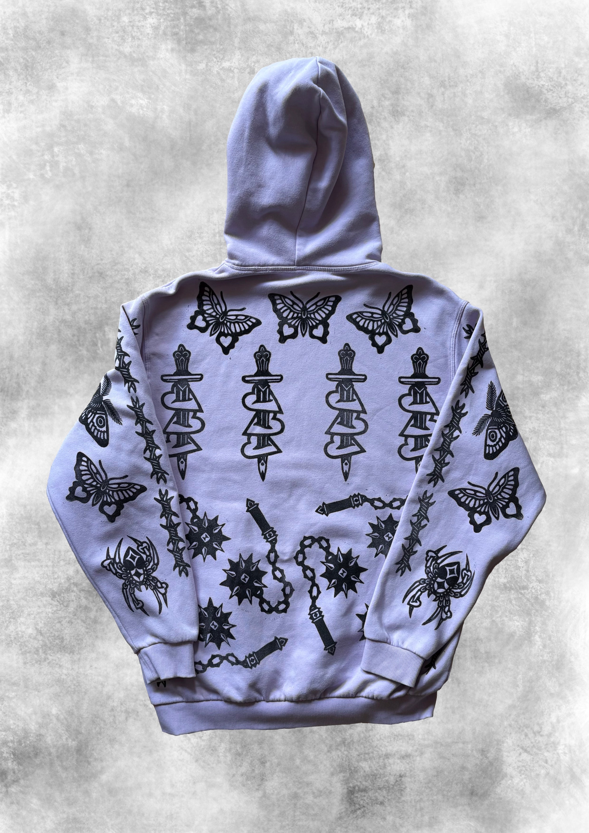 PURPLE ALLPRINT HOODIE