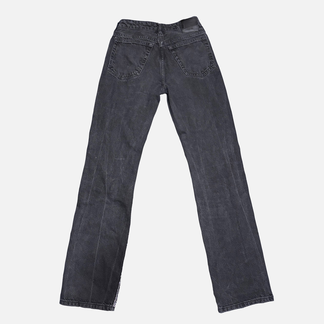 Trippy Eyes Hand-Painted Dark Grey Jeans – XS