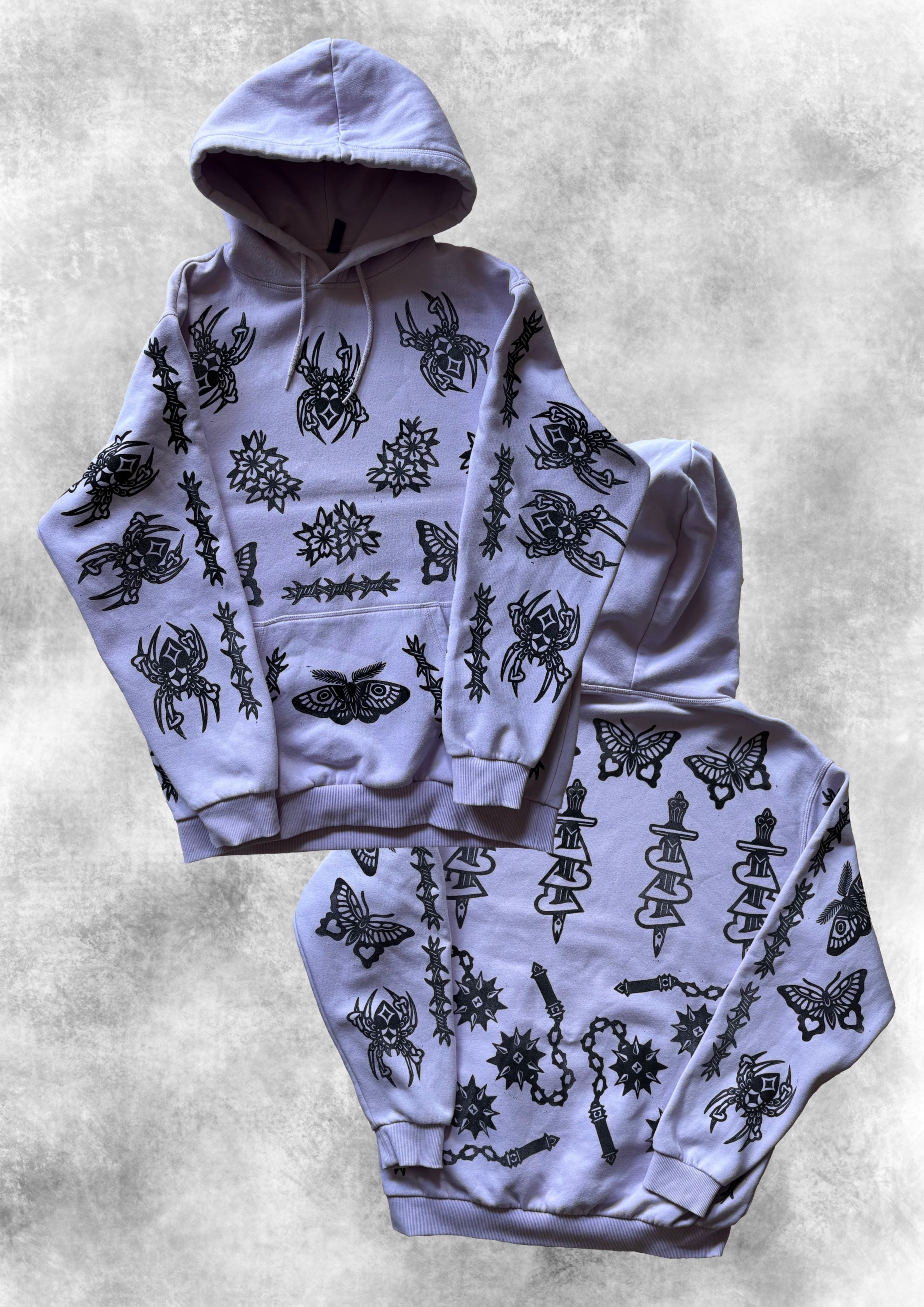 PURPLE ALLPRINT HOODIE