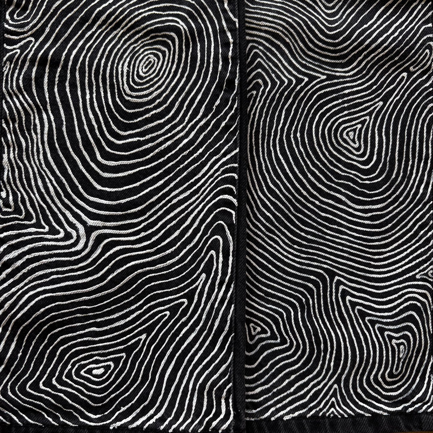 Trippy Eyes Hand-Painted Dark Grey Jeans – XS
