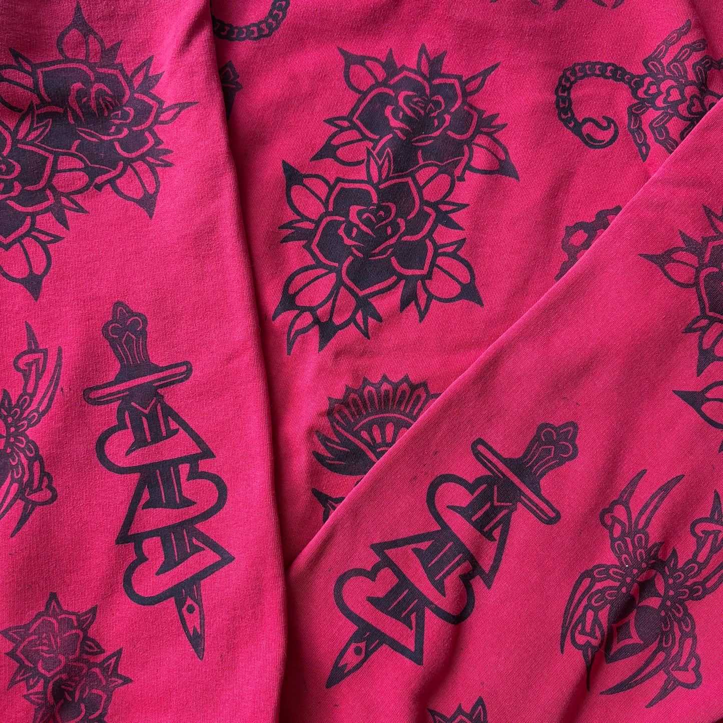 Hand-Printed Oversized Red Sweatshirt – 4XL