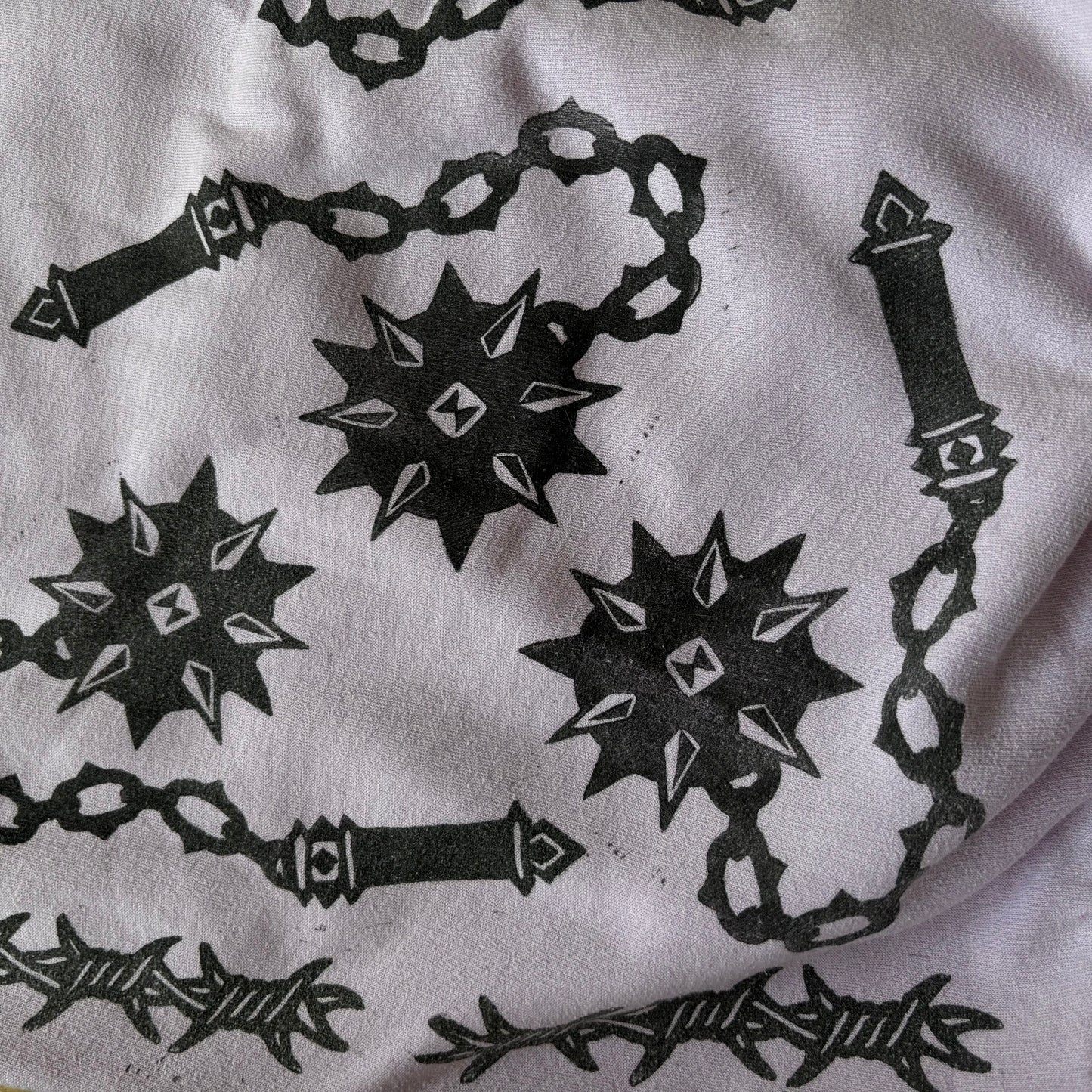 Hand-Printed Light Purple Hoodie – M