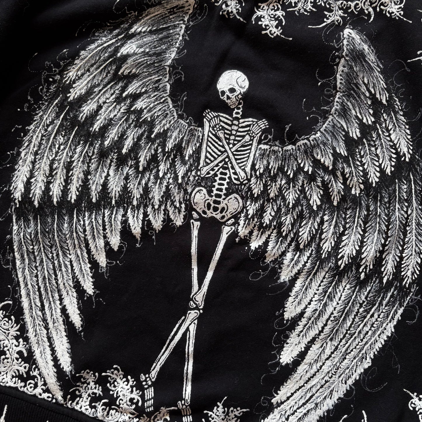 Dead Angel Hand-Painted Cropped Sweatshirt – XS