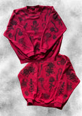 RED ALLPRINT SWEATSHIRT